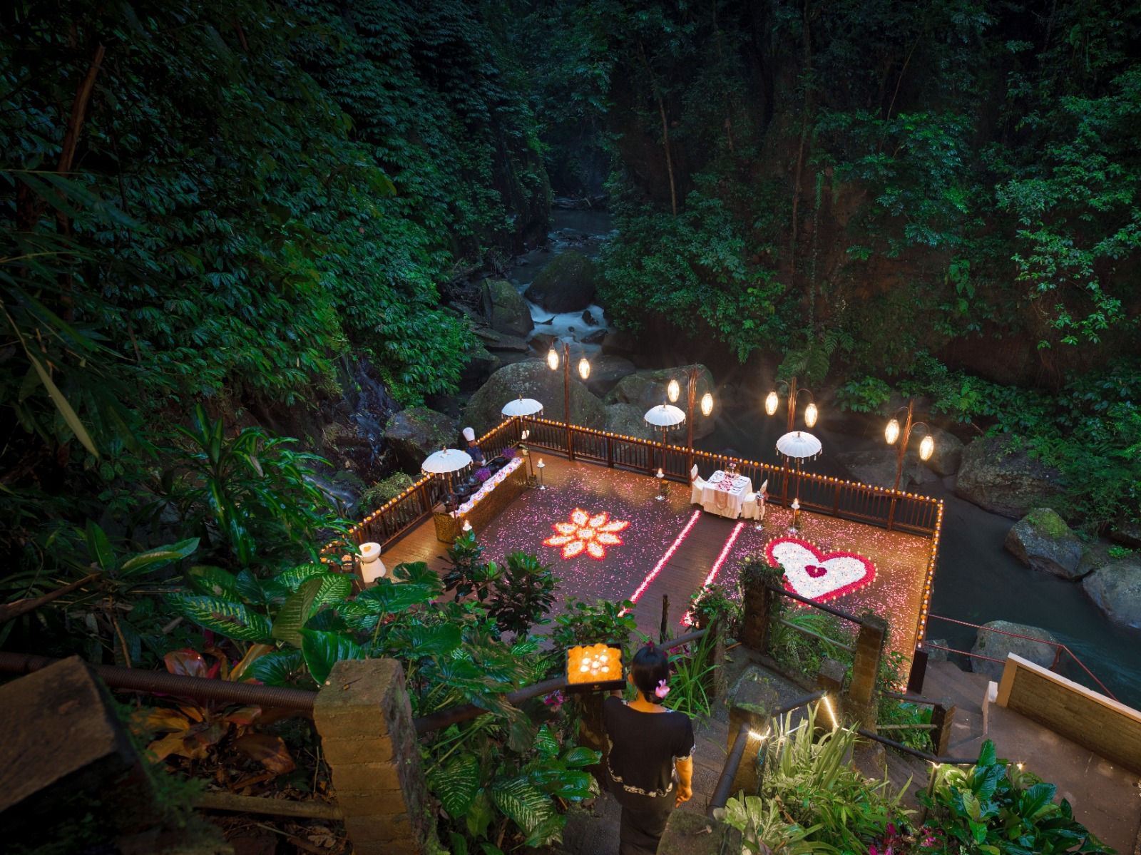 Candle Light Dinner by the River at Nandini Jungle