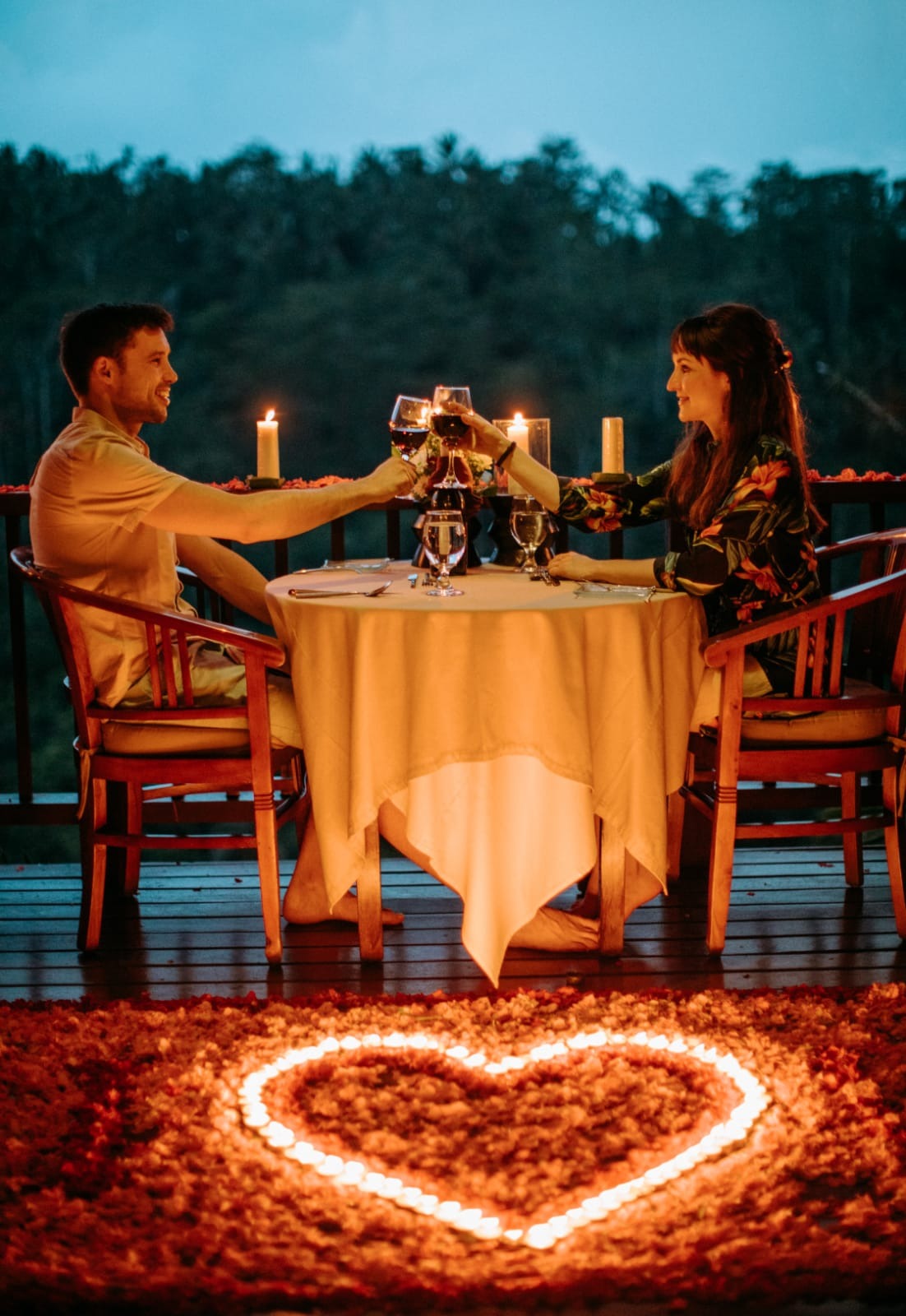 Candle Light Dinner by the Balcony at Nandini Jungle