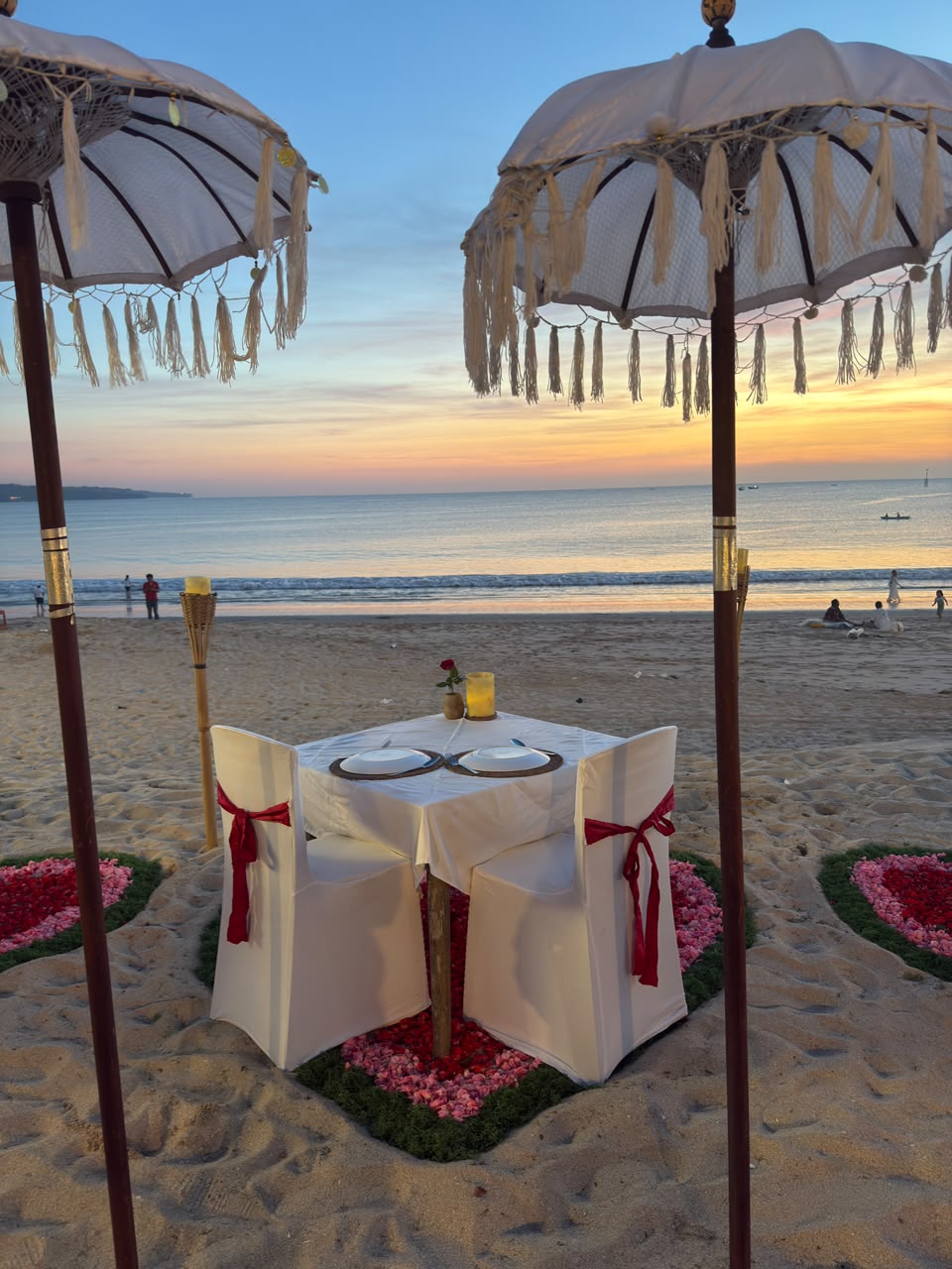 Bali Sea Beach House by Maharaja (Heart Flower Decor) at Jimbaran — Romantic Indian Candle Light Dinner