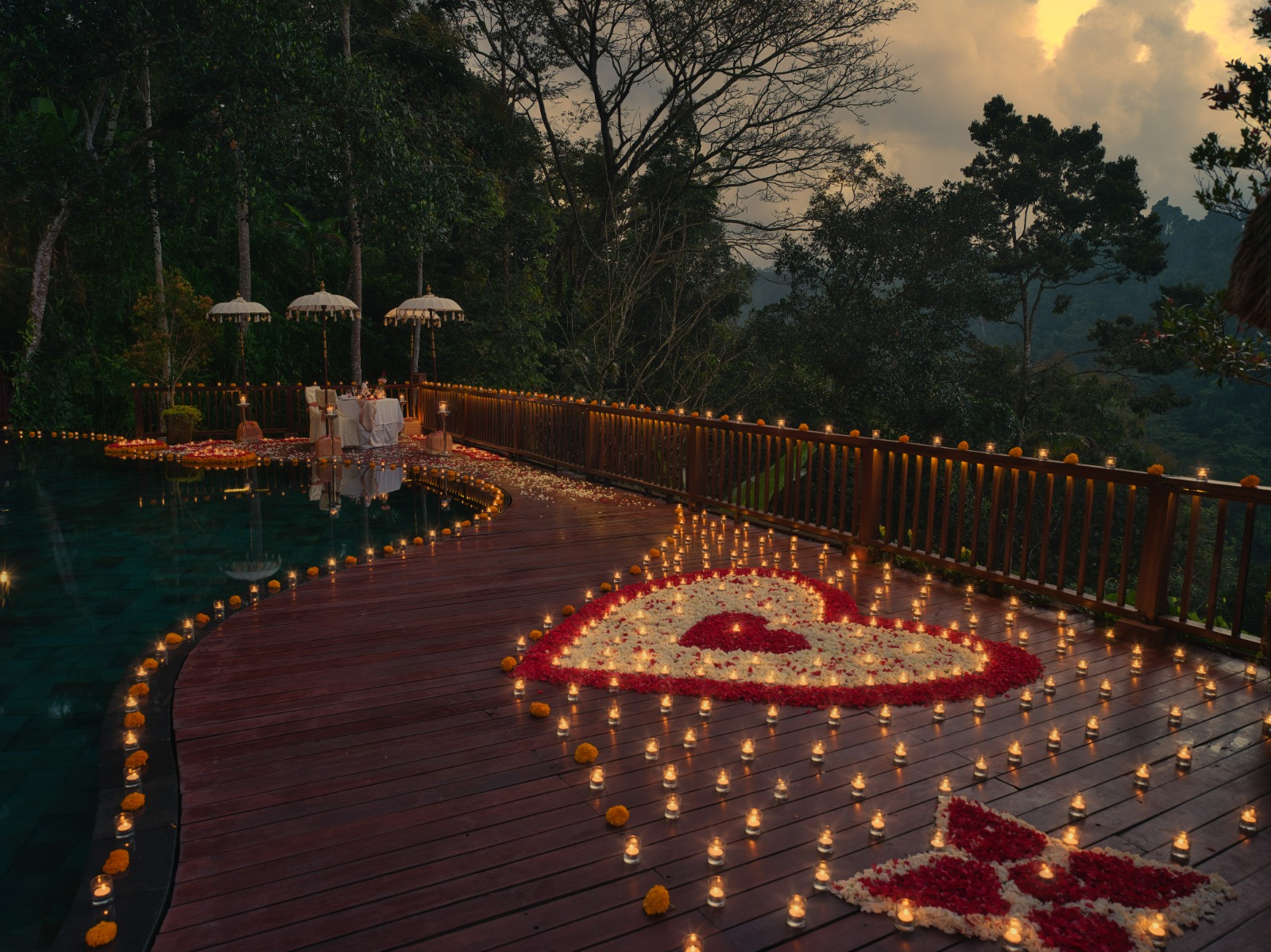 Candle Light Dinner by the Pool at Nandini Jungle