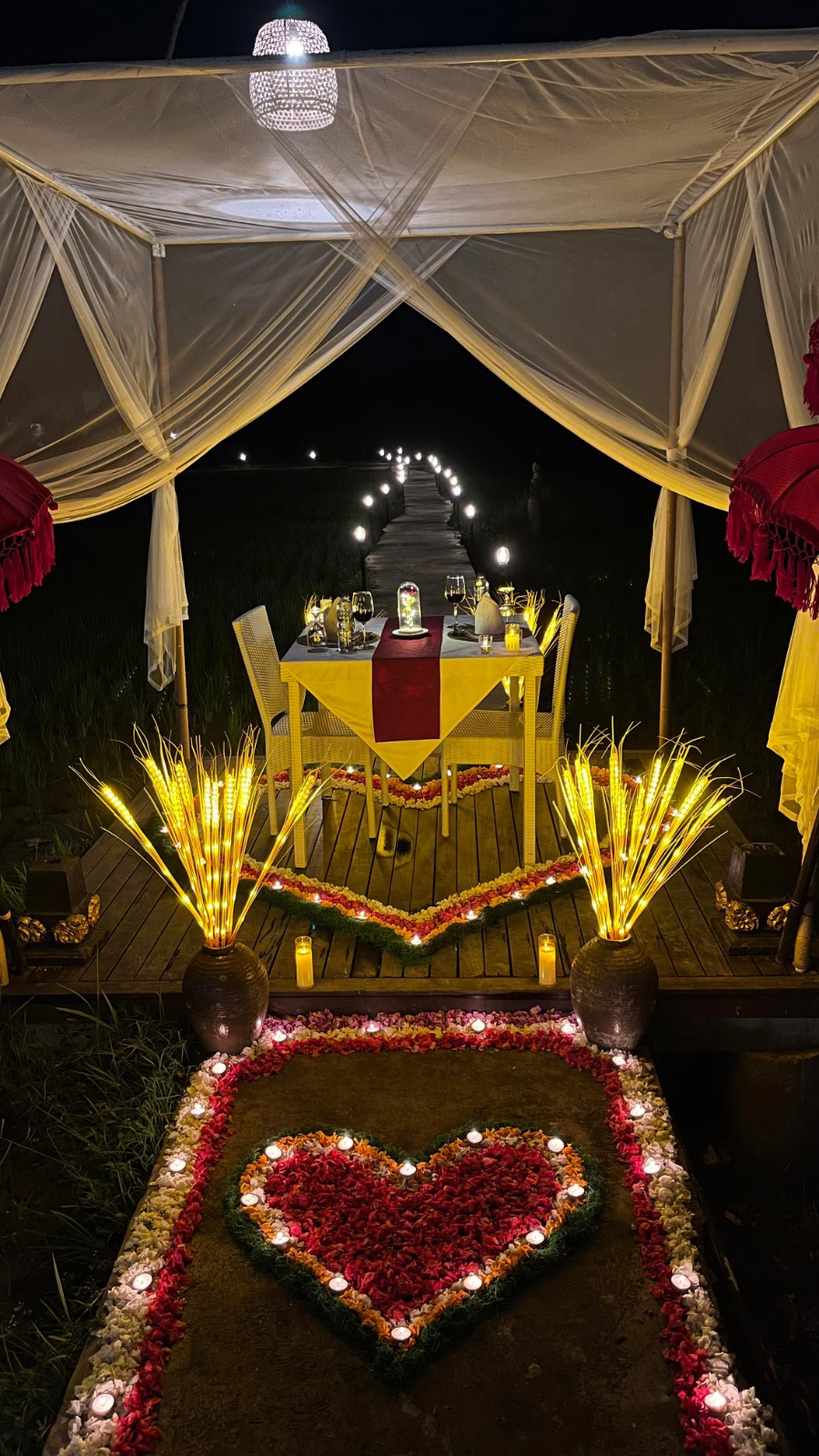 Alam Puisi — Indian Candle Light Dinner at Rice Field
